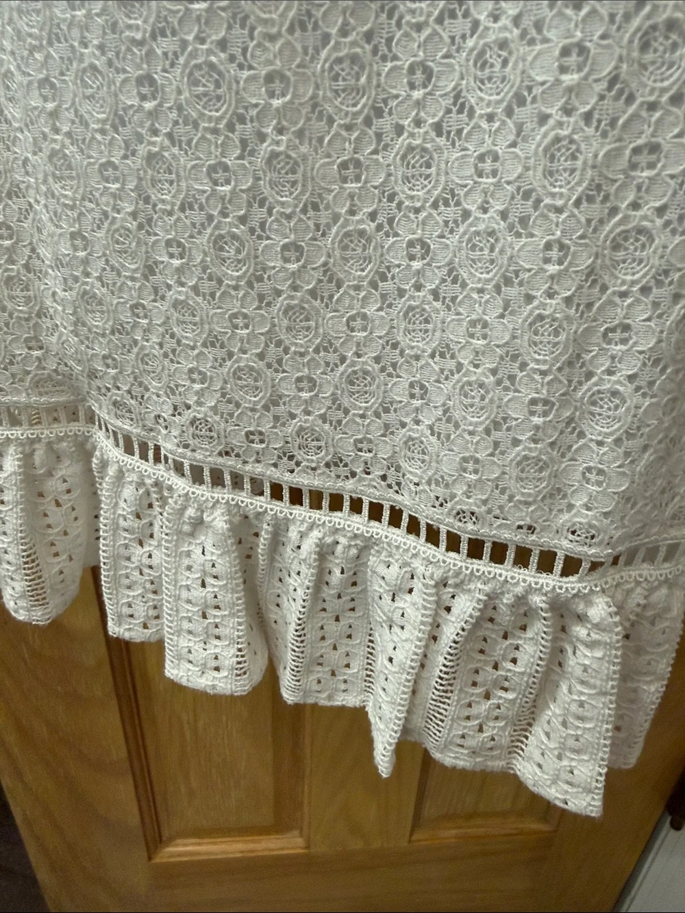Michael Kors White Lace Ruffle Mini Dress